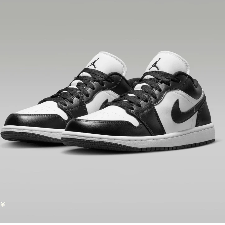 Nike/耐克官方正品AJ1黑白熊猫低帮百搭防滑板鞋DC0774-101流光风