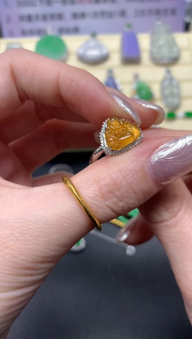 【闪购商品】翡翠戒指18K金镶嵌戒指|2700+270