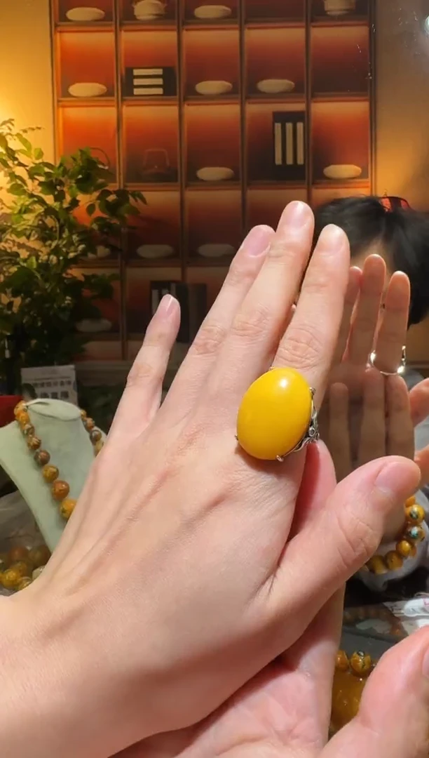 蜜蜡颈饰银S925镶嵌3025天然蜜蜡珠宝奇石