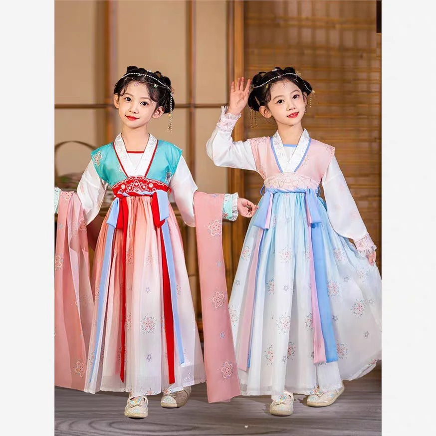 1880女童两件套汉服裙中长款