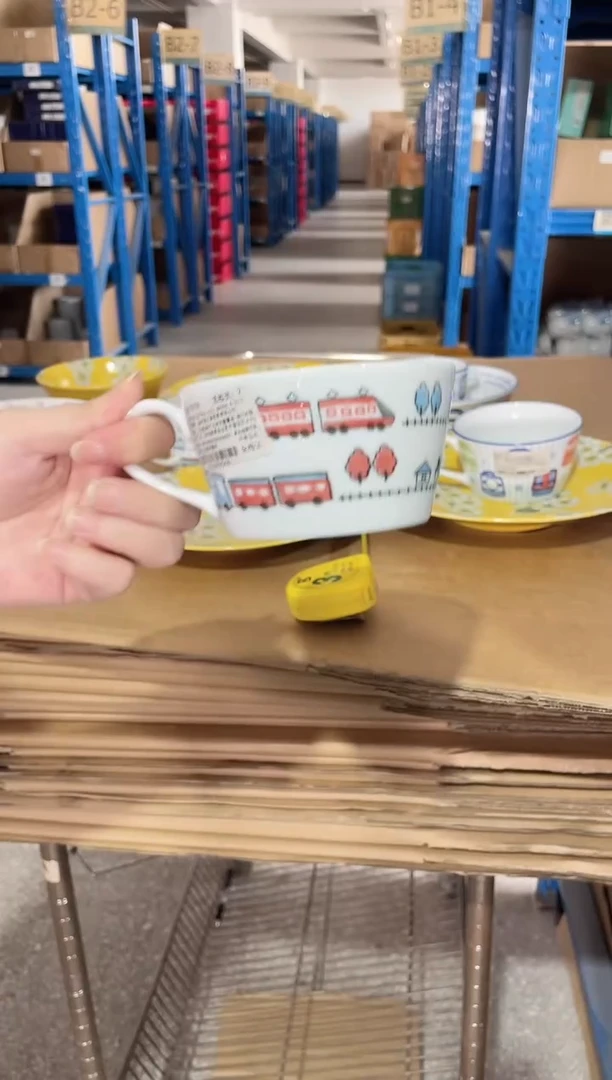 陶瓷火车款早餐杯