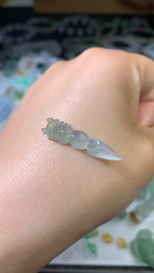 颈饰银S925镶嵌翡翠毛货