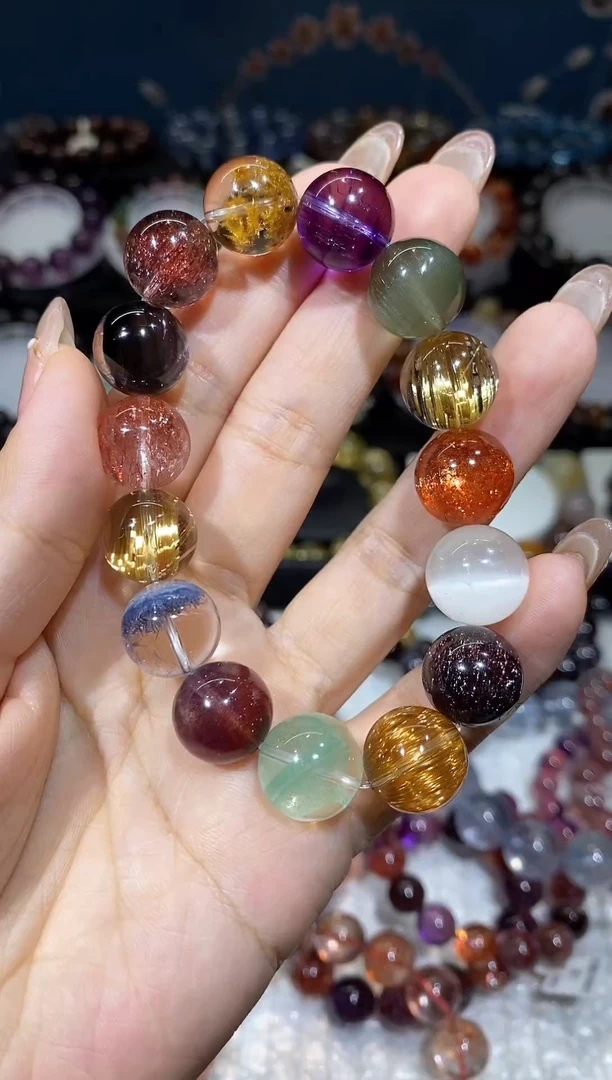 水晶手串未镶嵌多宝13+