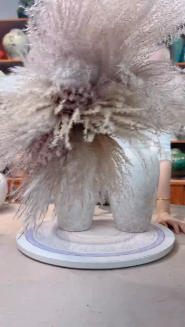 瓶陶瓷花瓶 花 一束芦苇 70支