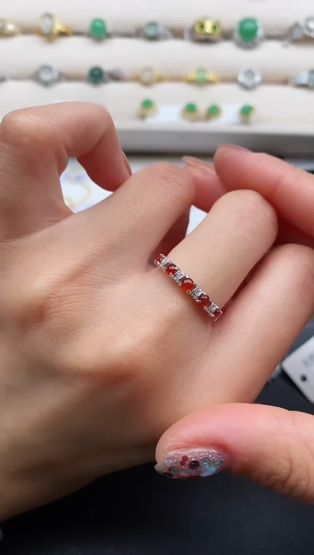 银S925镶嵌戒指翡翠7777777+3