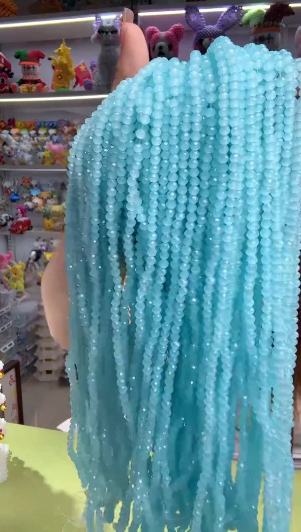 玻璃2017卡4水晶扁10条本色天青蓝玉