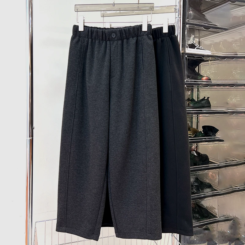 必魅大码烟管裤秋冬2024新款遮肉显瘦百搭阔腿裤松紧腰54691女装
