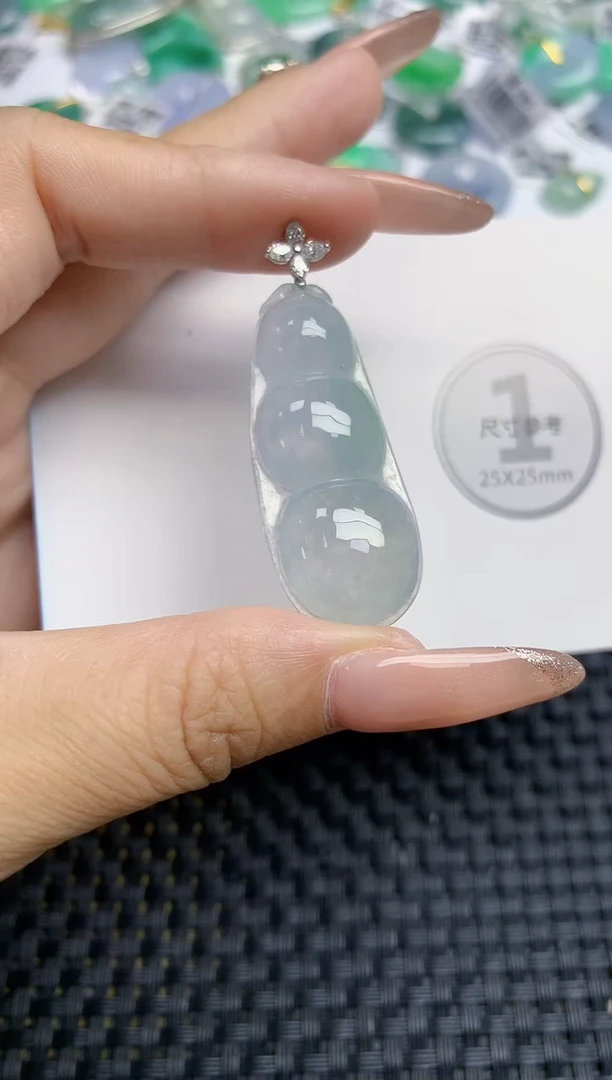 颈饰18K金镶嵌翡翠天然缅甸A货翡翠百元以上9元证书费自理