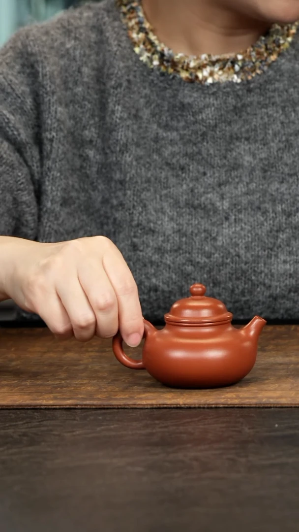 茶壶紫砂容天（新）朱泥120cc