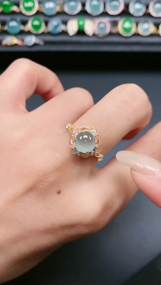 翡翠戒指银S925镶嵌11111