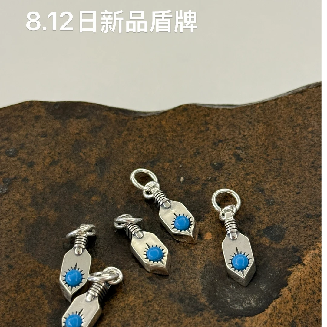 吊坠925银 D514  简韩新款盾牌吊坠