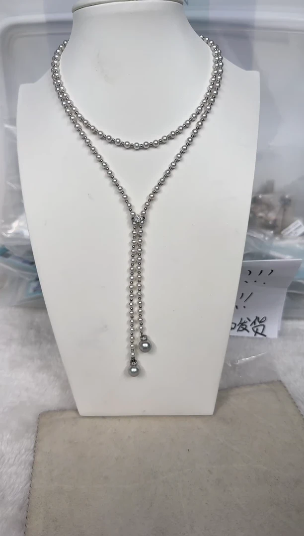 颈饰银S925镶嵌淡水珍珠项链