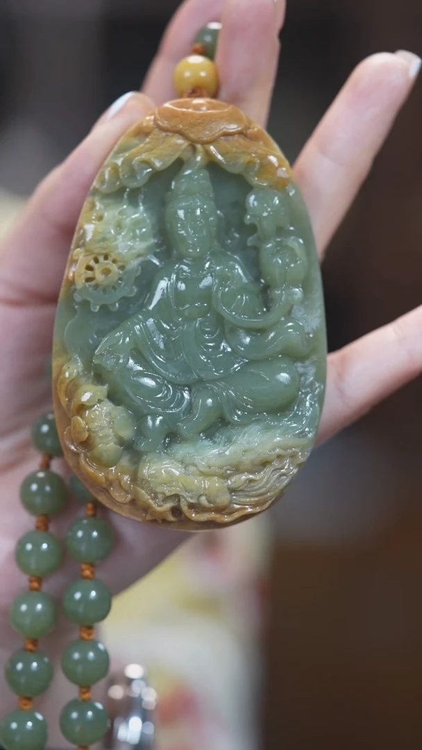 颈饰未镶嵌和田玉观音