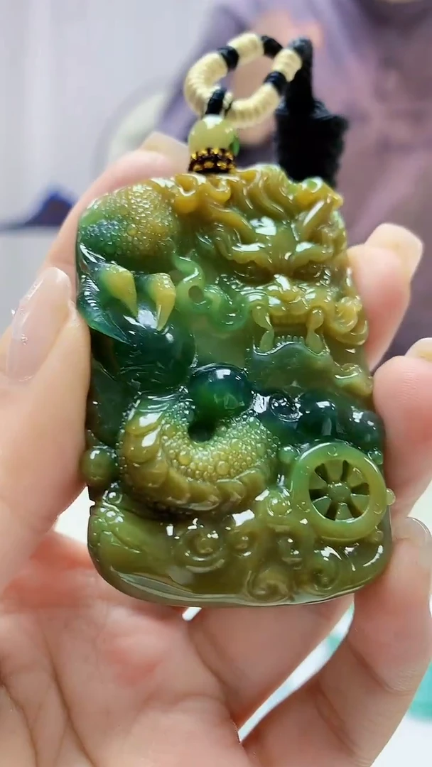 定制翡翠未镶嵌4898ms-毛货100龙牌