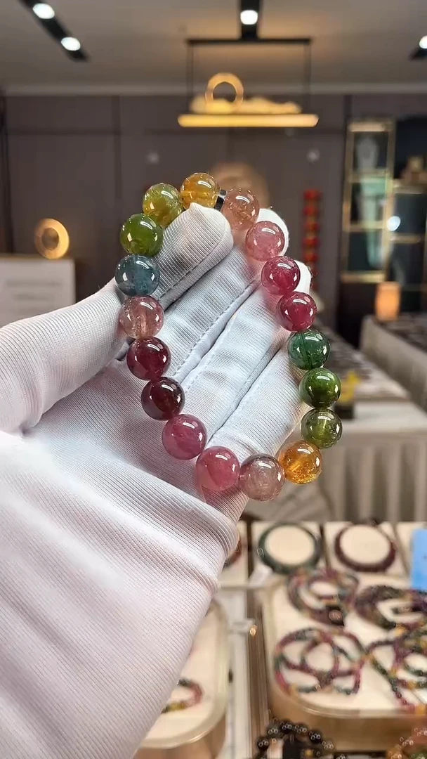 未镶嵌老矿碧玺彩虹单圈手串11mm+碧玺（多样性发一条） xion