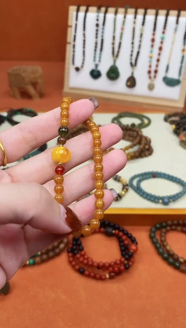 手链蜜蜡未镶嵌05老蜡单圈手串