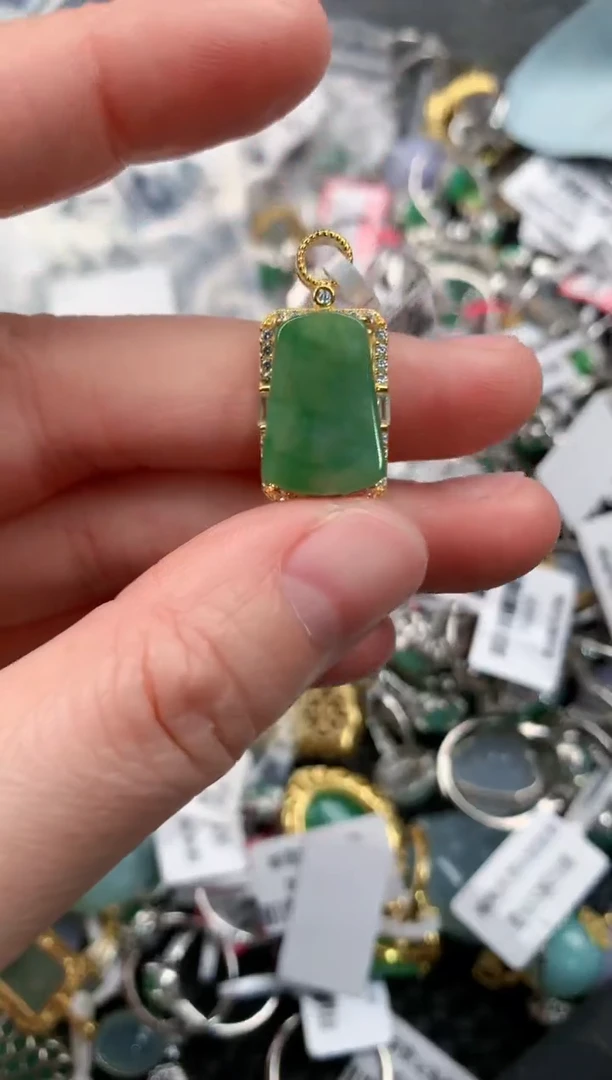 银S925镶嵌戒指翡翠222---7