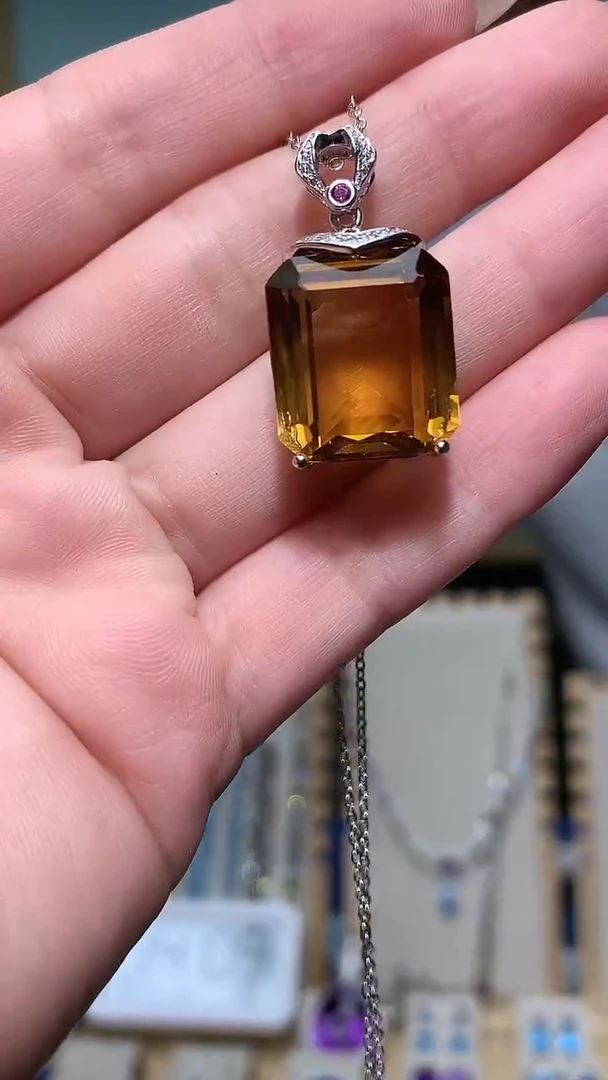 银S925镶嵌颈饰水晶【宝石世家严选】