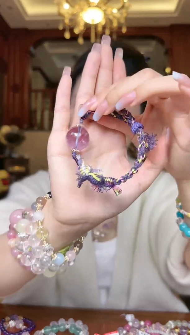 【闪购商品】水晶手绳未镶嵌源源手作*紫水碎冰冰手绳