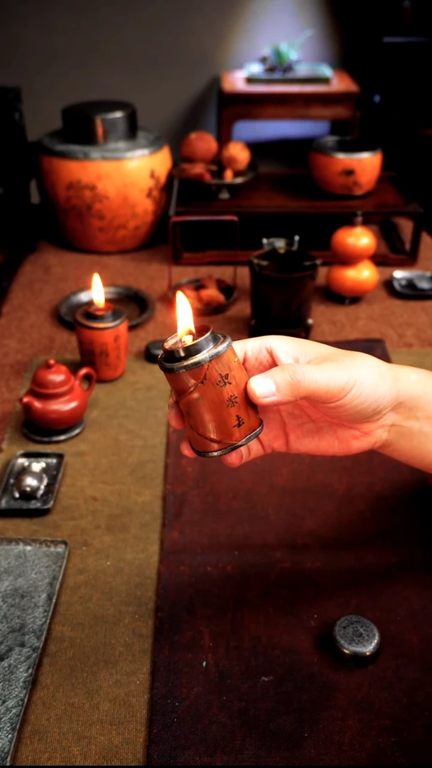 8503福利雕字竹包锡油灯8*5