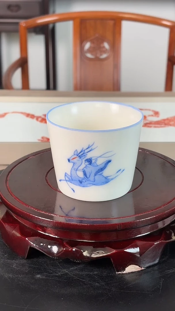杯子陶瓷旷野集仙鹿猪口杯