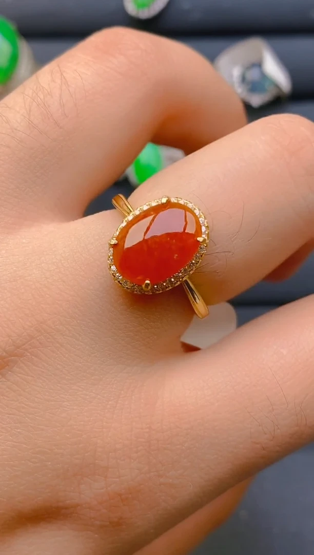 【闪购商品】翡翠戒指银S925镶嵌天然A货翡翠1