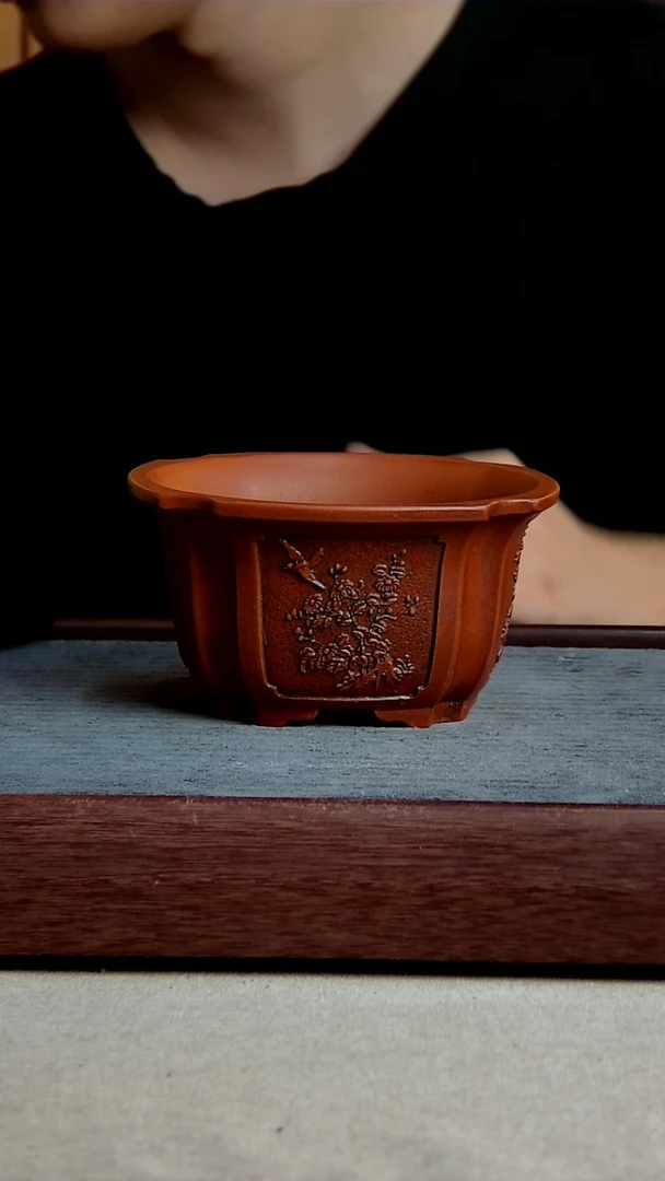 紫砂花盆14*7.5内径紫砂花盆