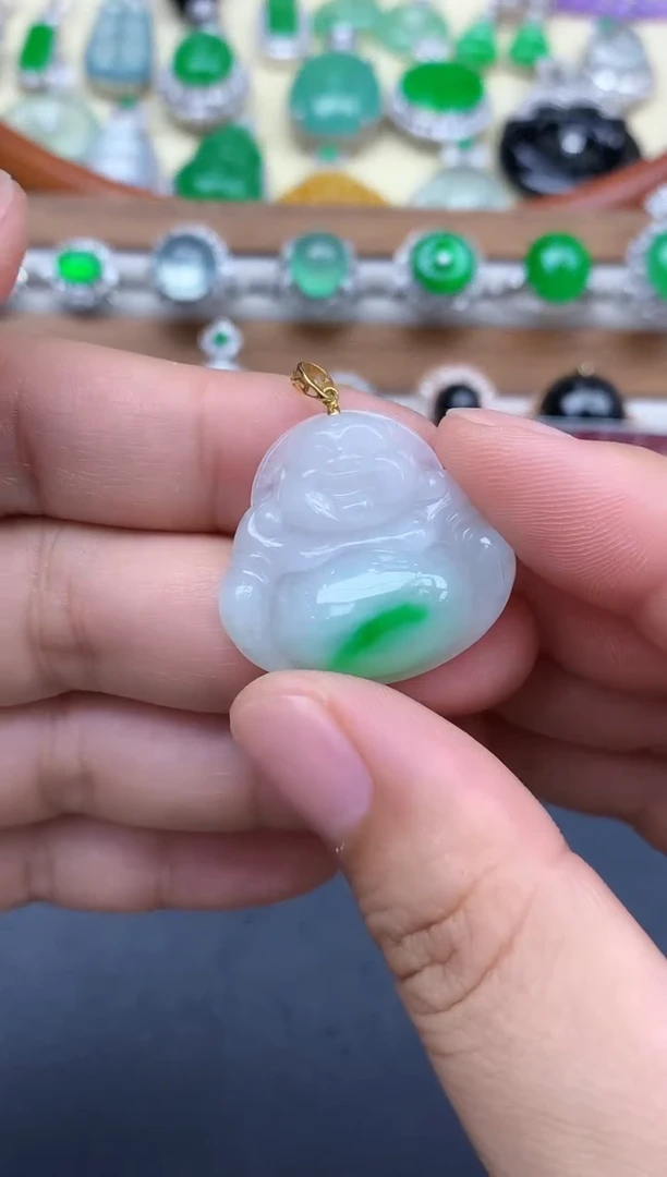 颈饰18K金镶嵌翡翠117-中国好珍宝