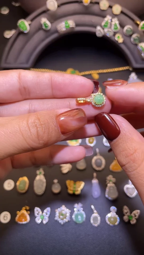 吊坠(不含链)银S925镶嵌翡翠1