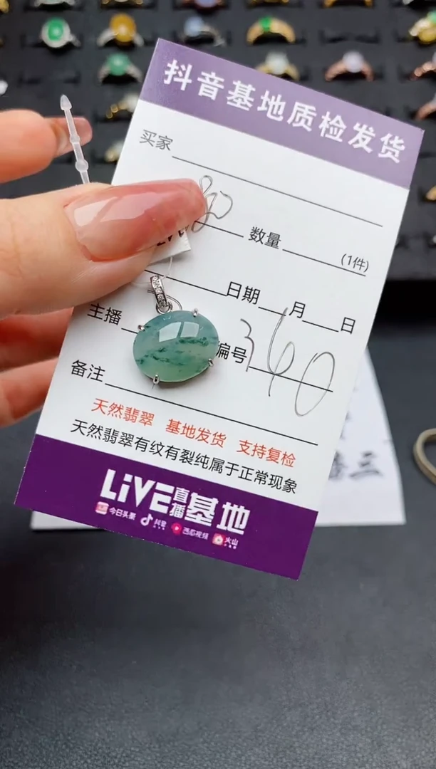 翡翠银S925镶嵌颈饰...........