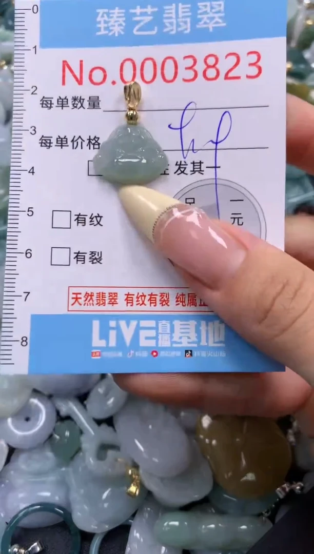 翡翠未镶嵌颈饰含绳0003823