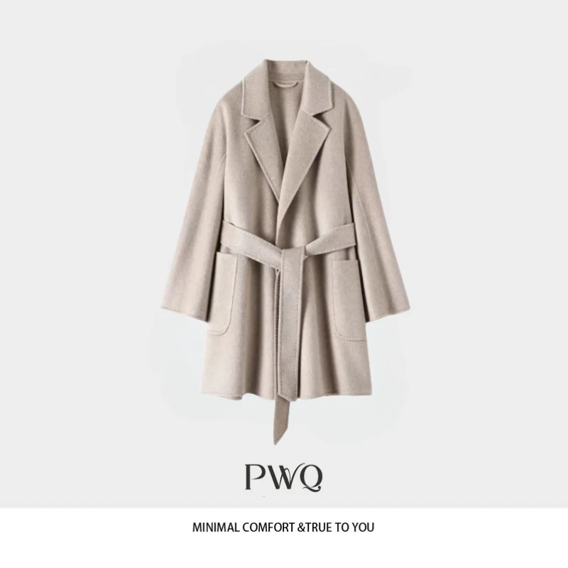 【本真】大衣中长款浴袍款羊绒系带老钱风松弛感女装ZSQ-2561899DD