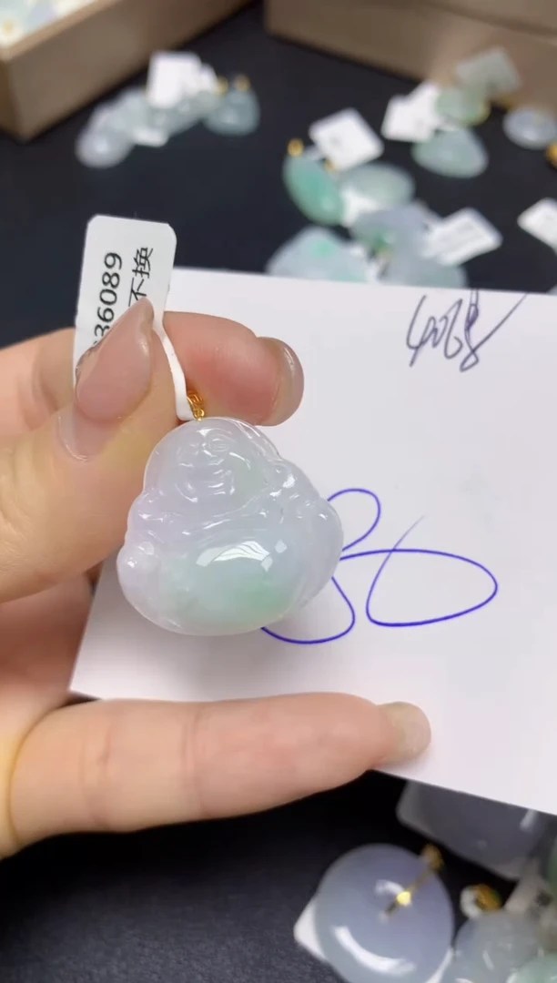 【闪购商品】翡翠挂件18K金镶嵌 天然翡翠A货
