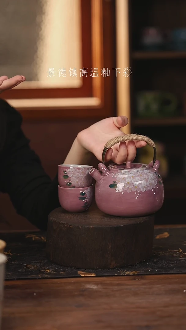 陶瓷景德镇高温釉下手绘陶瓷@L707@