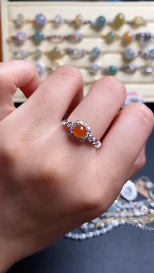 翡翠戒指银S925镶嵌55555555+10