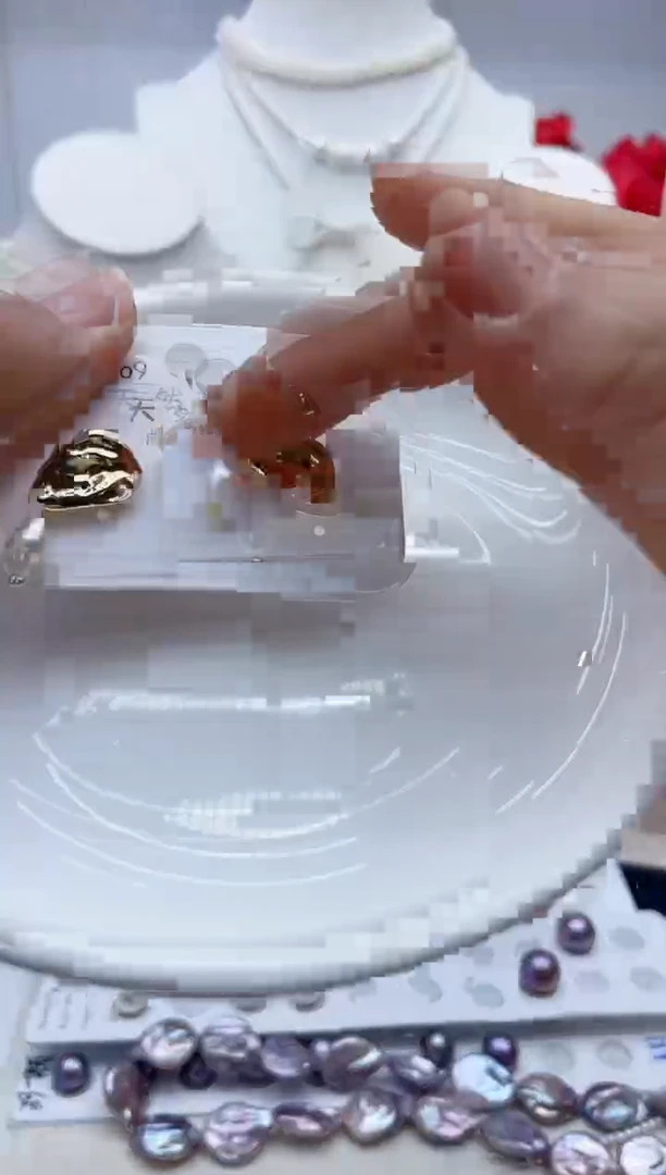 银S925镶嵌耳饰淡水珍珠78