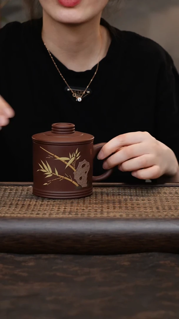 茶杯紫砂三件套紫泥太湖