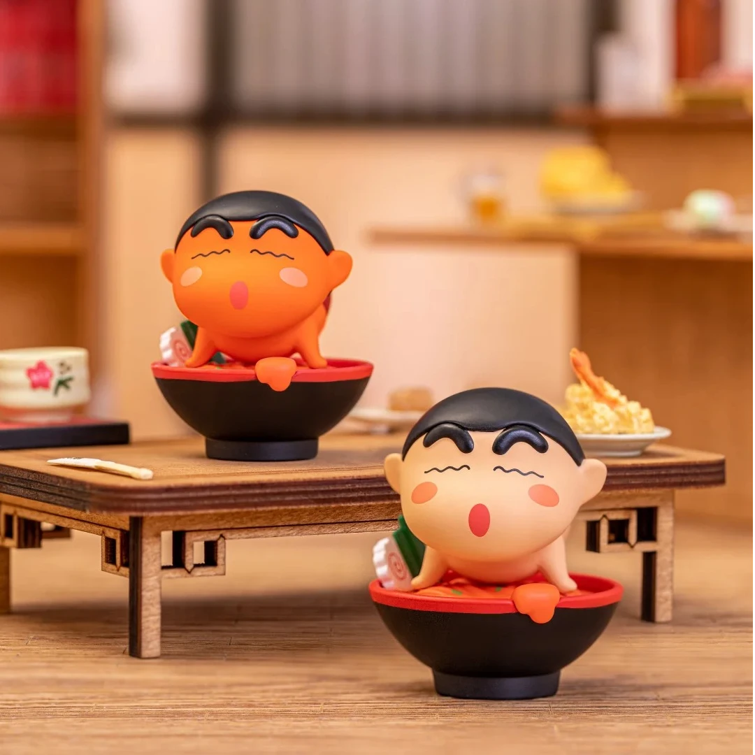 【栗子开盒】蜡笔小新拉面叠叠乐盲袋潮玩盲盒摆件挂饰