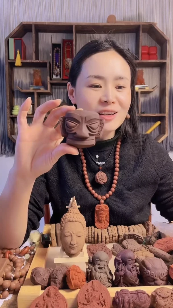【闪购商品】泥塑玫瑰香方三星堆面具