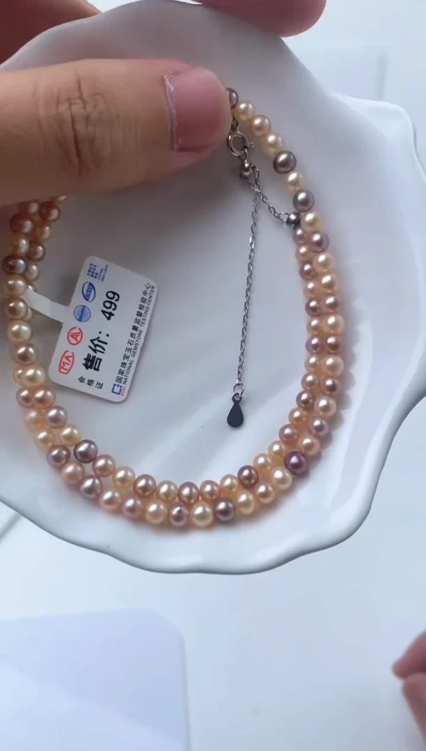 颈饰银S925镶嵌淡水珍珠218323