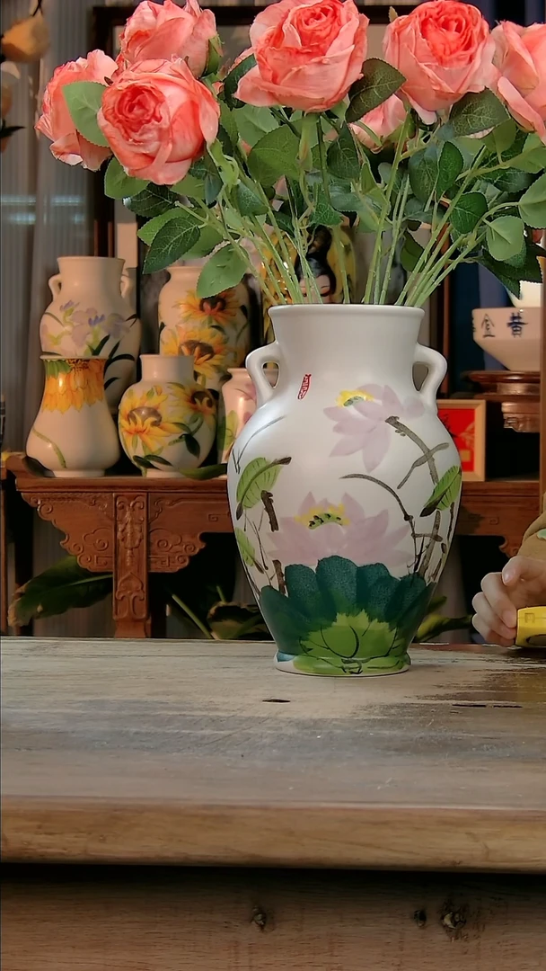 【闪购商品】瓷片景德镇纯手工釉下彩精品花瓶