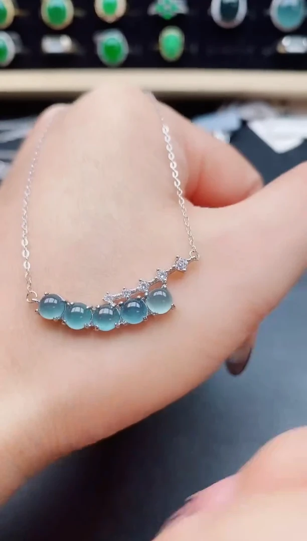 翡翠银S925镶嵌吊坠(不含链)5085050