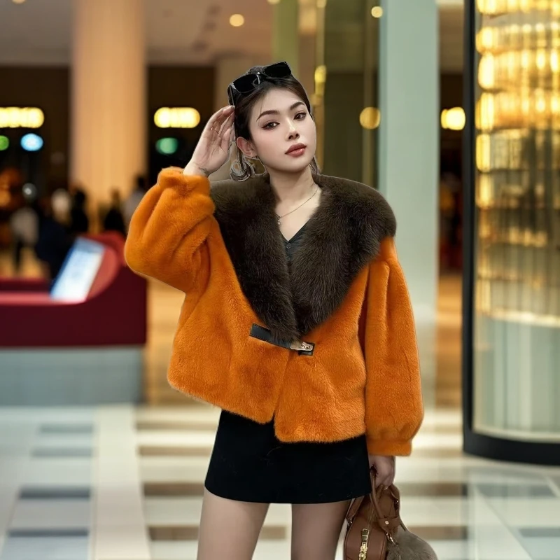 女士雪兰貂外套时尚百搭款091601QH