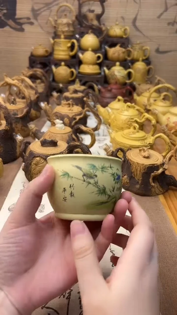 茶壶紫砂竹报平安主人杯