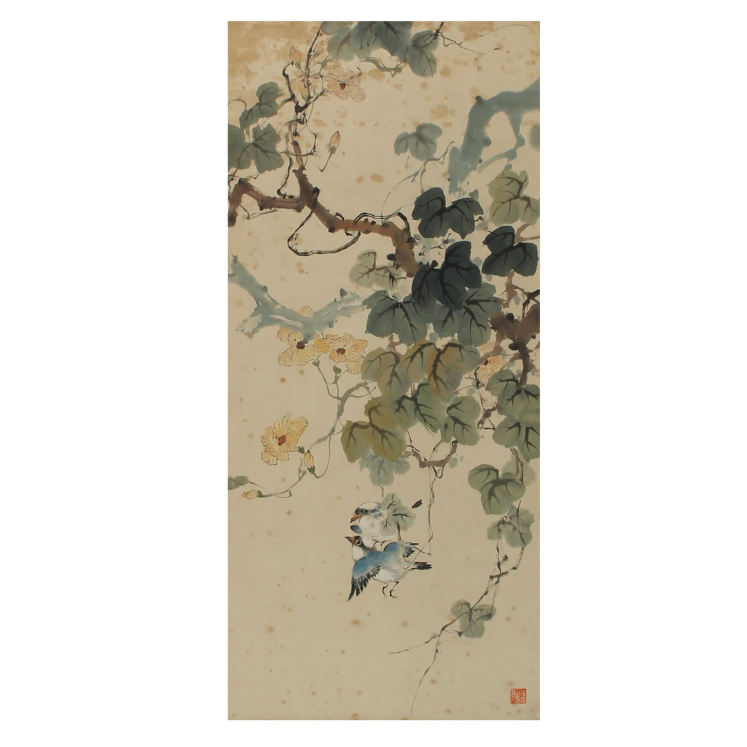 LOT.022 黄罕 花鸟 纸本立轴 99*49cm 684