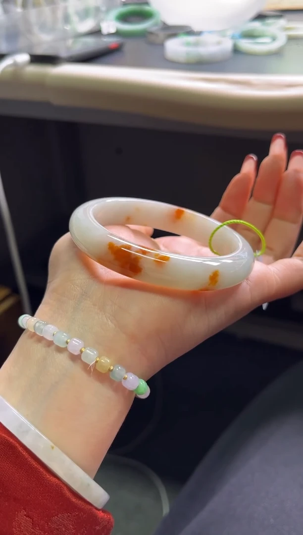 未镶嵌手镯定制翡翠59-62红翡「定制不退不换」