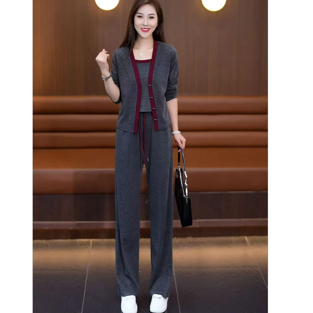 731#【衣长52裤长100】显瘦休闲裤百搭运动高腰时尚宽松时尚套装