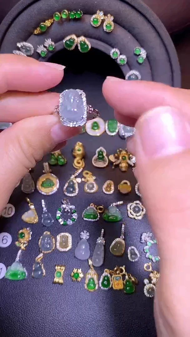 吊坠(不含链)银S925镶嵌翡翠1