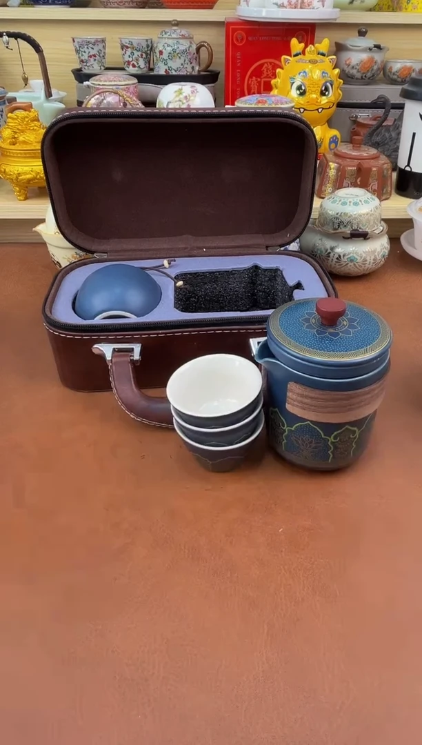 陶瓷茶具摆件旅行套组