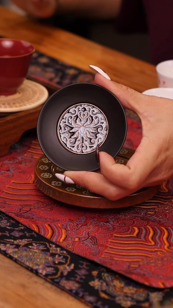 【闪购商品】电木珐琅彩杯垫（蓝色）